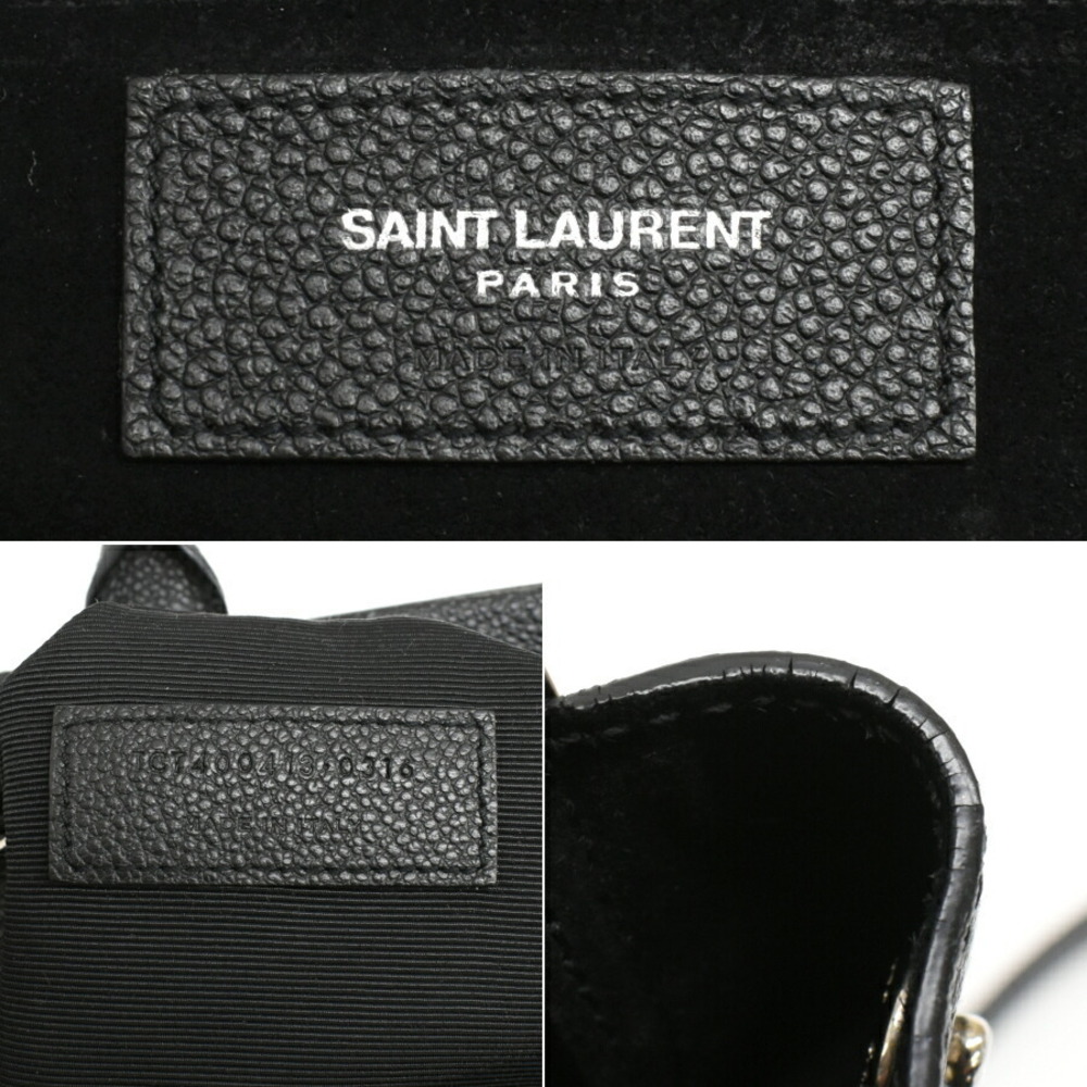 Saint Laurent Paris Cabas Rive Gauche Handbag Black Leather - Picture 9 of 9